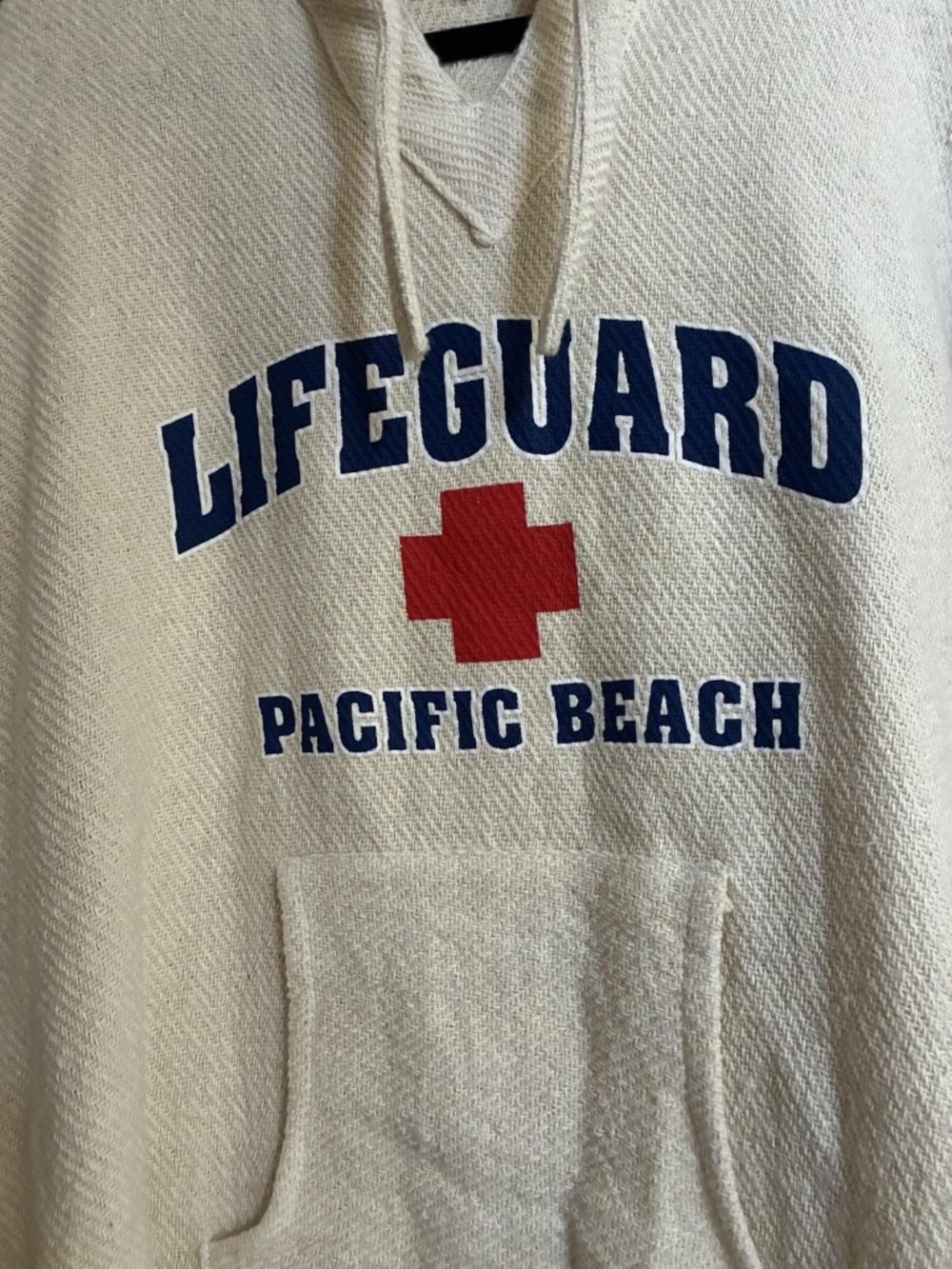 Mexican Baja Cotton Hoodie Lifeguard Pacific Beach SZ XL/NWOT